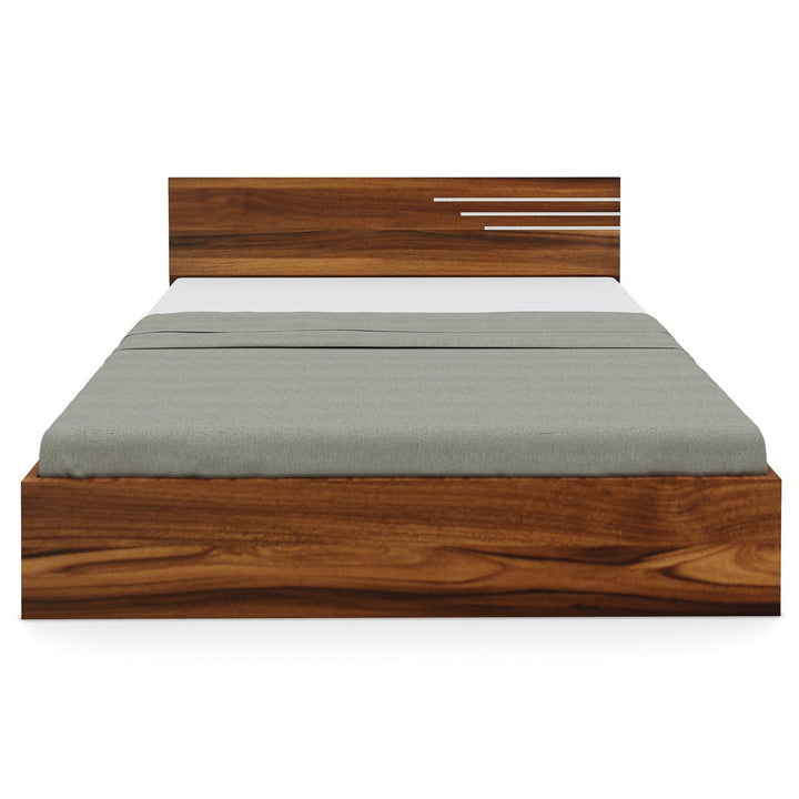 Bharat Lifestyle Amsterdam Engineered Wood Queen Size Bed with Storage, Wooden Double Bed for Bedroom, Living Room, Color - Brown, Melamine Finish, Delivery Condition - Knock Down, 1 Year Warranty - BHARAT LIFESPACE PRIVATE LIMITED