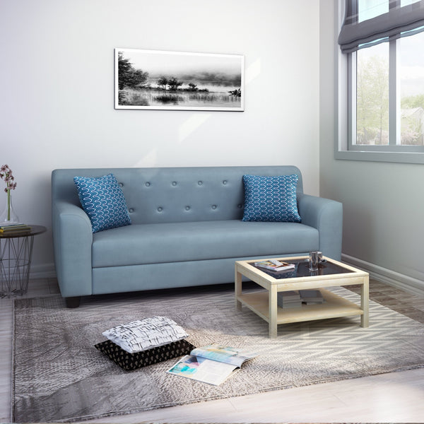 Bharat Lifestyle Anderson Premium Suede Velvet 3 Seater Sofa (Blue) for Living Room, Bedroom, Home and Office| Luxurious Soft Fabric | DIY Assembly | Comfortable Seating | 1 Year Warranty - BHARAT LIFESPACE PRIVATE LIMITED