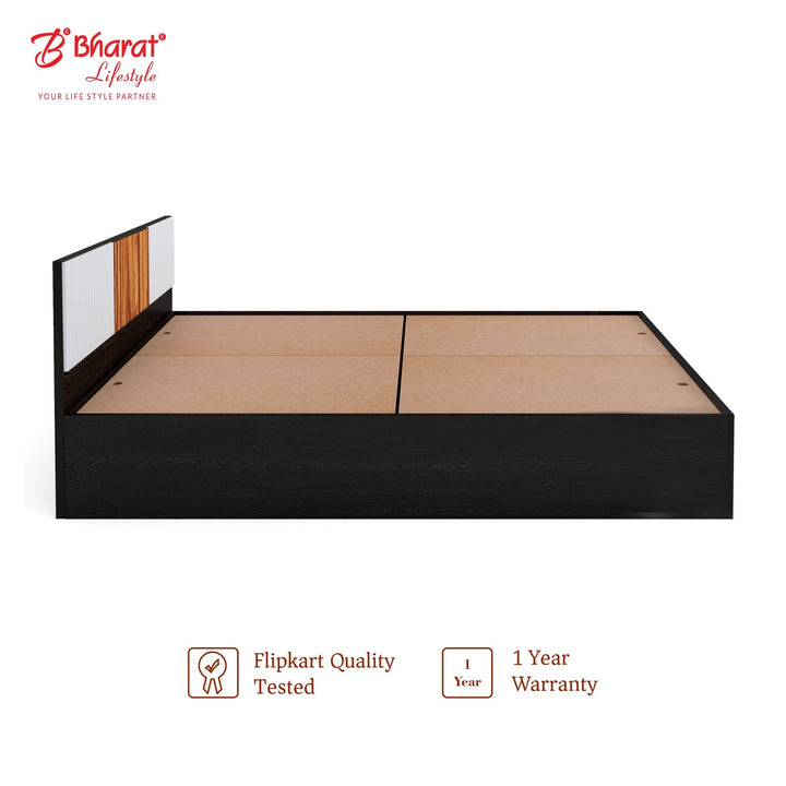 Bharat Lifestyle Aruba Engineered Wood Queen Bed Without Storage, Wooden Double Bed for Bedroom, Living Room, Color – Wenge, Delivery Condition - Knock Down, 1 Year Warranty - BHARAT LIFESPACE PRIVATE LIMITED