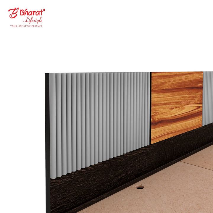 Bharat Lifestyle Aruba Engineered Wood Queen Bed Without Storage, Wooden Double Bed for Bedroom, Living Room, Color – Wenge, Delivery Condition - Knock Down, 1 Year Warranty - BHARAT LIFESPACE PRIVATE LIMITED