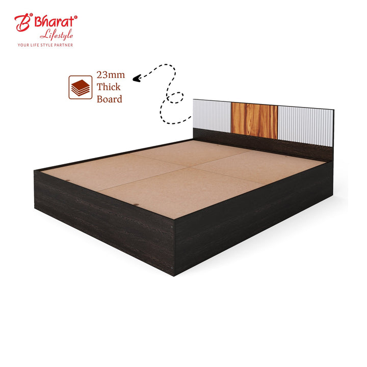 Bharat Lifestyle Aruba Engineered Wood Queen Bed Without Storage, Wooden Double Bed for Bedroom, Living Room, Color – Wenge, Delivery Condition - Knock Down, 1 Year Warranty - BHARAT LIFESPACE PRIVATE LIMITED