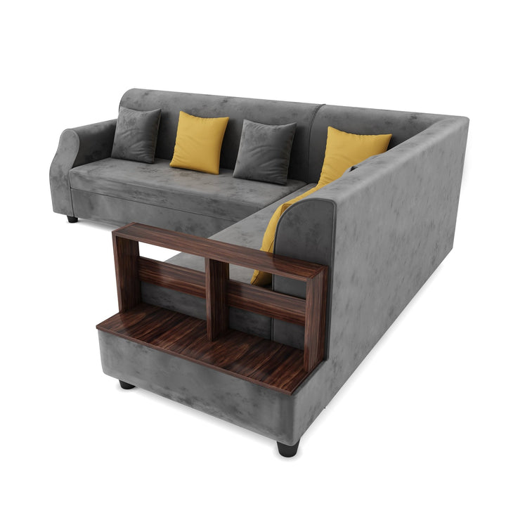 Bharat Lifestyle Aston Fabric 6 Seater Right Facing Sofa (Finish Color - Grey, DIY(Do - It - Yourself) - BHARAT LIFESPACE PRIVATE LIMITED