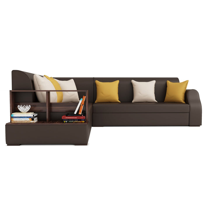 Bharat Lifestyle Aston Leatherette 6 Seater Left Facing Sofa (Finish Color - Brown, DIY(Do - It - Yourself) - BHARAT LIFESPACE PRIVATE LIMITED