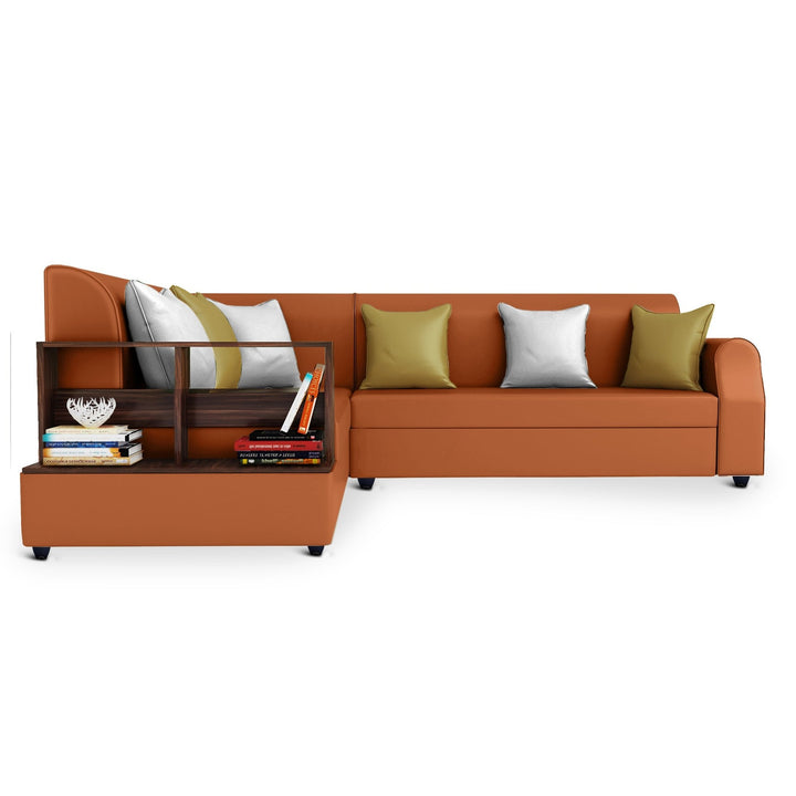 Bharat Lifestyle Aston Leatherette 6 Seater Left Facing Sofa (Finish Color - Tan, DIY(Do - It - Yourself) - BHARAT LIFESPACE PRIVATE LIMITED