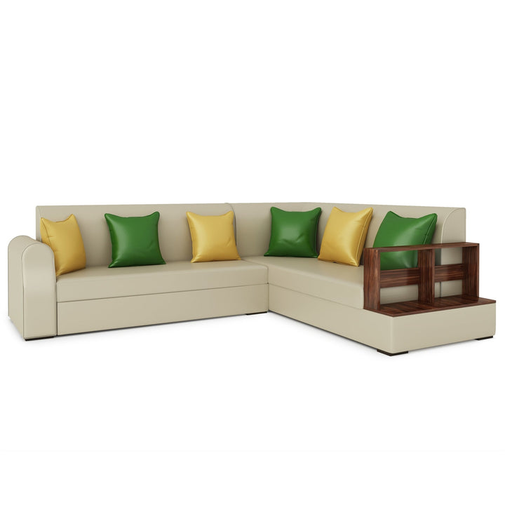 Bharat Lifestyle Aston Leatherette 6 Seater Right Facing Sofa (Finish Color - Beige, DIY(Do - It - Yourself) - BHARAT LIFESPACE PRIVATE LIMITED
