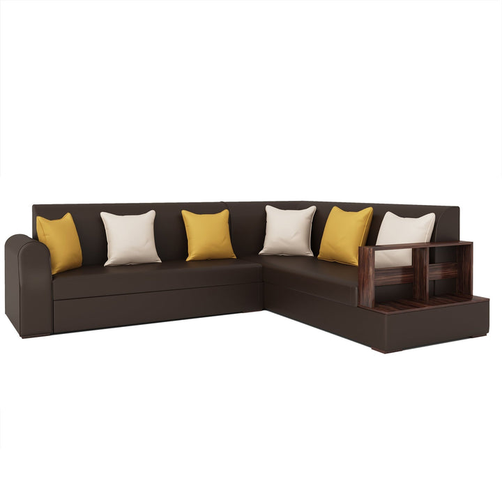 Bharat Lifestyle Aston Leatherette 6 Seater Right Facing Sofa (Finish Color - Brown, DIY(Do - It - Yourself) - BHARAT LIFESPACE PRIVATE LIMITED