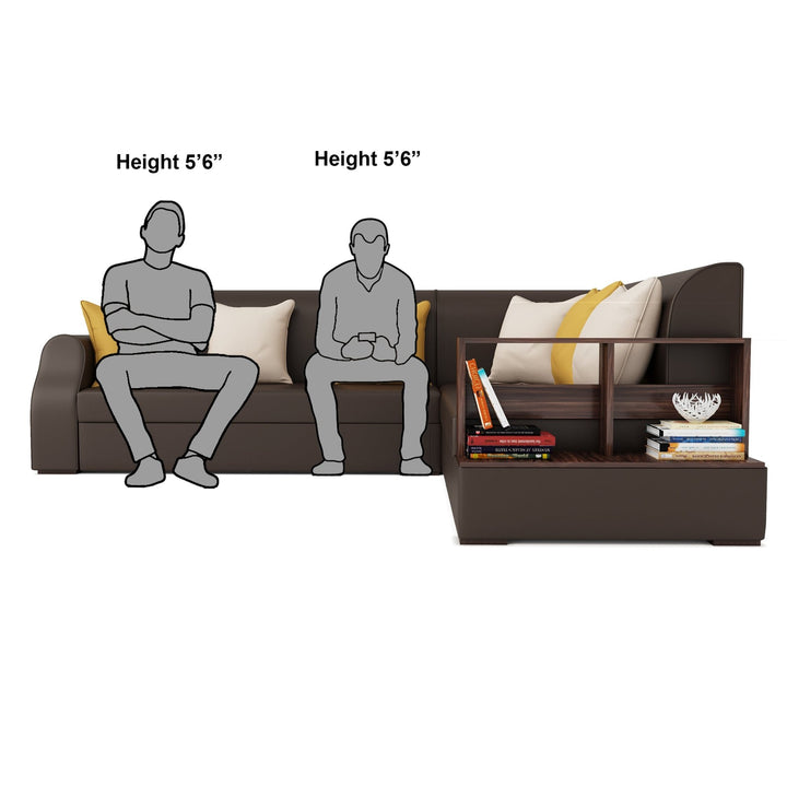 Bharat Lifestyle Aston Leatherette 6 Seater Right Facing Sofa (Finish Color - Brown, DIY(Do - It - Yourself) - BHARAT LIFESPACE PRIVATE LIMITED