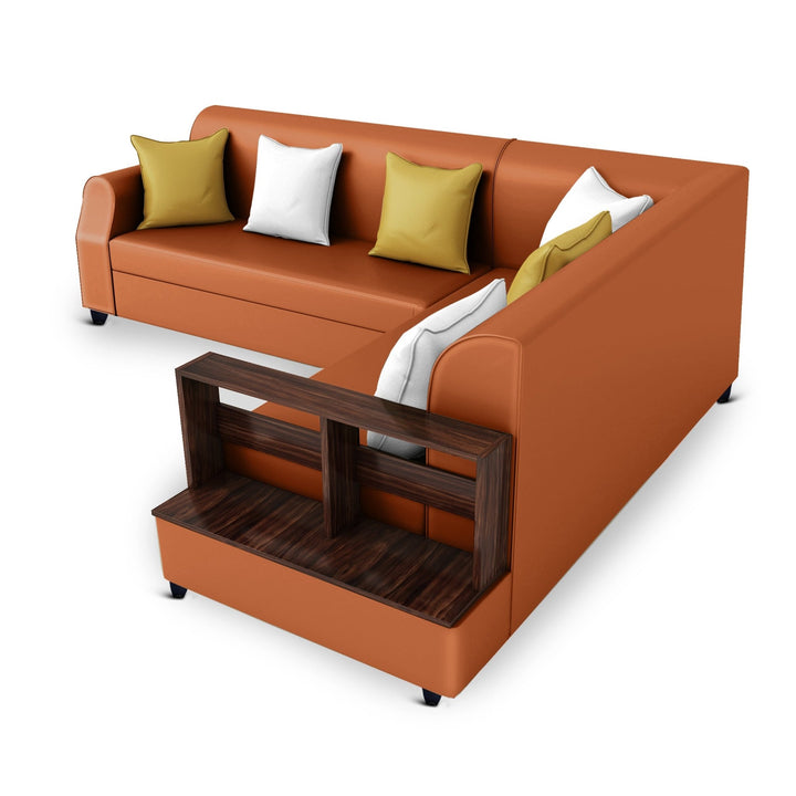 Bharat Lifestyle Aston Leatherette 6 Seater Right Facing Sofa (Finish Color - Tan, DIY(Do - It - Yourself) - BHARAT LIFESPACE PRIVATE LIMITED