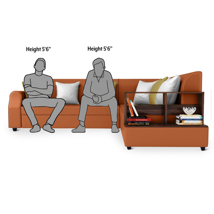 Bharat Lifestyle Aston Leatherette 6 Seater Right Facing Sofa (Finish Color - Tan, DIY(Do - It - Yourself) - BHARAT LIFESPACE PRIVATE LIMITED