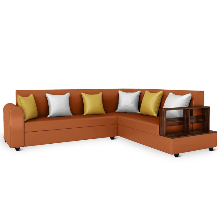Bharat Lifestyle Aston Leatherette 6 Seater Right Facing Sofa (Finish Color - Tan, DIY(Do - It - Yourself) - BHARAT LIFESPACE PRIVATE LIMITED