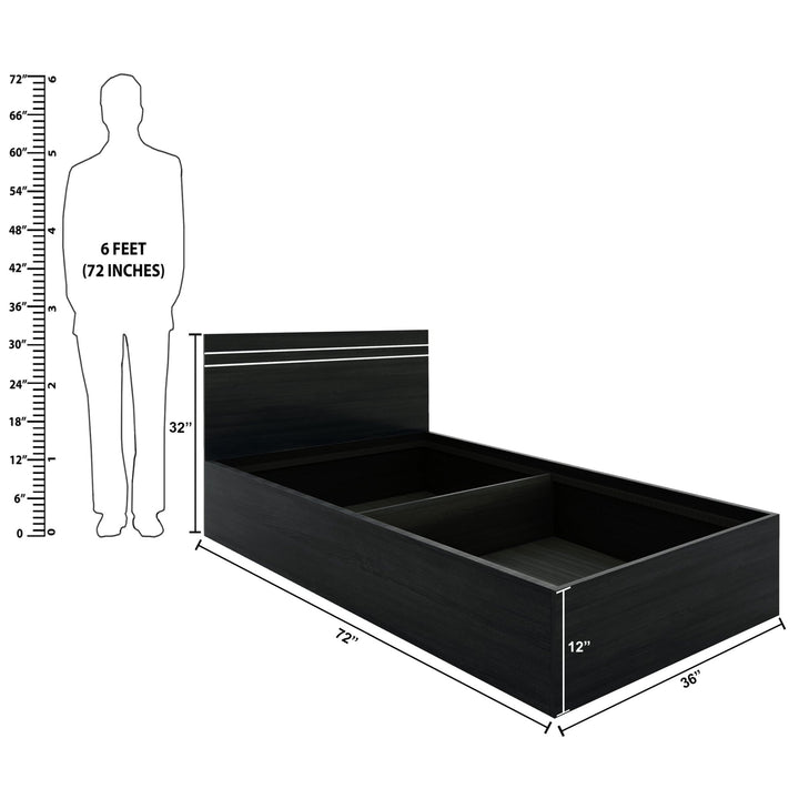 Bharat Lifestyle Athens Engineered Wood Single Box Bed with Storage Bed for Bedroom, Living Room, Color – Wenge, Delivery Condition - Knock Down, 1 Year Warranty - BHARAT LIFESPACE PRIVATE LIMITED