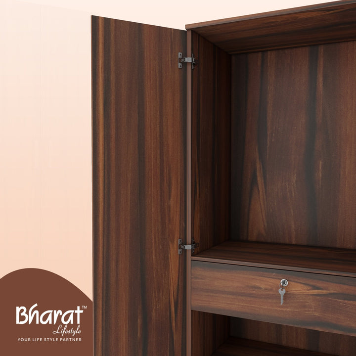 Bharat Lifestyle Atlanta Engineered Wood 2 Door Wardrobe (Finish Color - Brown, Knock Down) - BHARAT LIFESPACE PRIVATE LIMITED