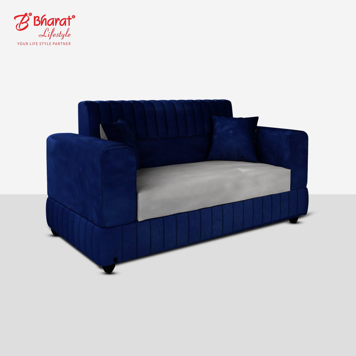 Bharat Lifestyle Atlanta Fabric 3 + 2 + 2 Sofa Set (Blue & Grey, DIY(Do - It - Yourself)) - BHARAT LIFESPACE PRIVATE LIMITED