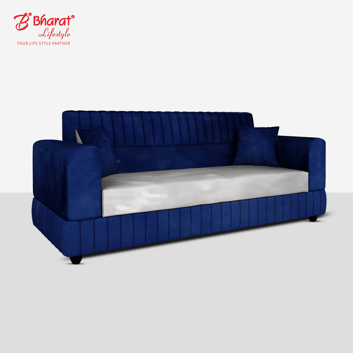 Bharat Lifestyle Atlanta Fabric 3 Seater Sofa (Blue & Grey) for Living Room, Bedroom, Home and Office | Modern Dual Tone Design | DIY Assembly | Comfortable Seating | 1 Year Warranty - BHARAT LIFESPACE PRIVATE LIMITED