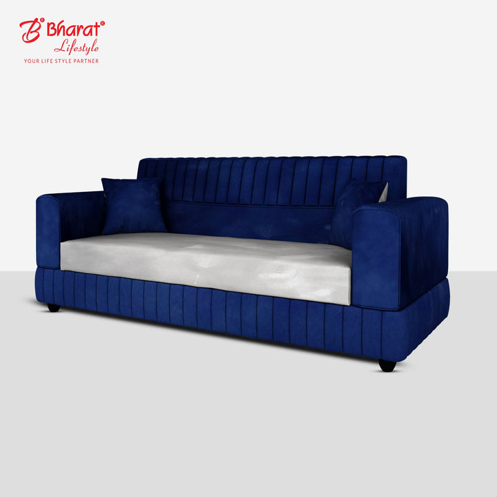 Bharat Lifestyle Atlanta Fabric 3 Seater Sofa (Blue & Grey) for Living Room, Bedroom, Home and Office | Modern Dual Tone Design | DIY Assembly | Comfortable Seating | 1 Year Warranty - BHARAT LIFESPACE PRIVATE LIMITED