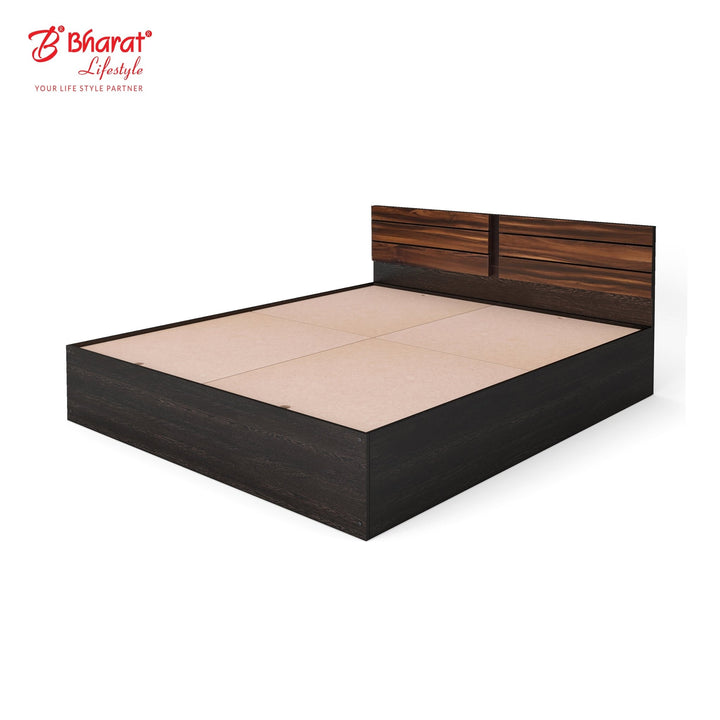 Bharat Lifestyle Atmore Low Height Engineered Wood Queen Bed (Finish Color - Wenge, Delivery Condition - Knock Down) - BHARAT LIFESPACE PRIVATE LIMITED