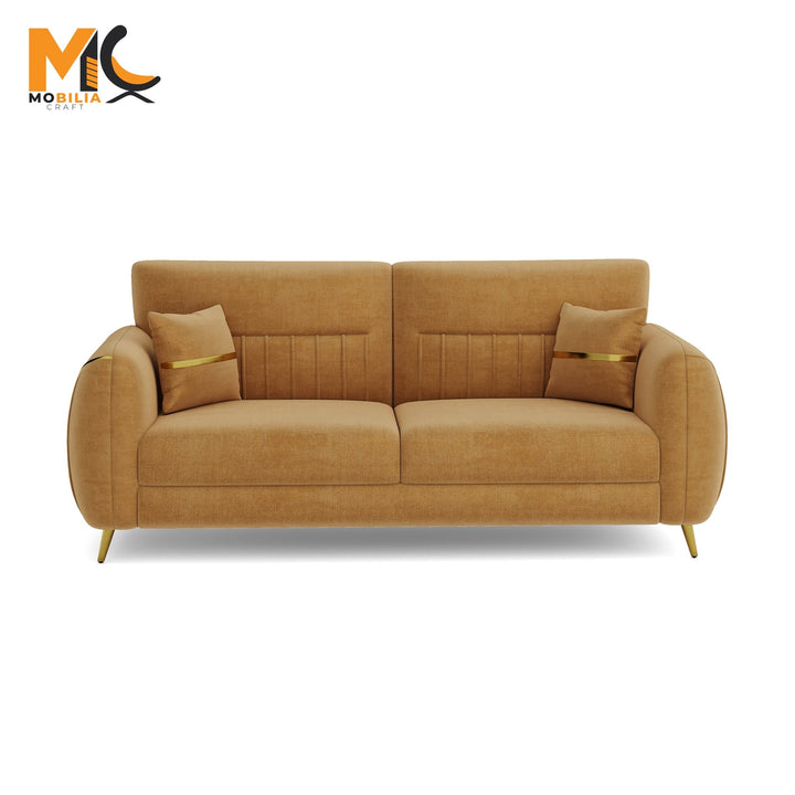 Bharat Lifestyle Auro Fabric 3 Seater Beige Sofa, Looks and Comfortable Sofa for Living Room, Bedroom, Home and Office, Assembly DIY(Do - It - Yourself) 1 Year Warranty - BHARAT LIFESPACE PRIVATE LIMITED