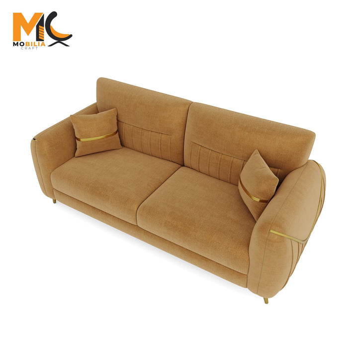 Bharat Lifestyle Auro Fabric 3 Seater Beige Sofa, Looks and Comfortable Sofa for Living Room, Bedroom, Home and Office, Assembly DIY(Do - It - Yourself) 1 Year Warranty - BHARAT LIFESPACE PRIVATE LIMITED