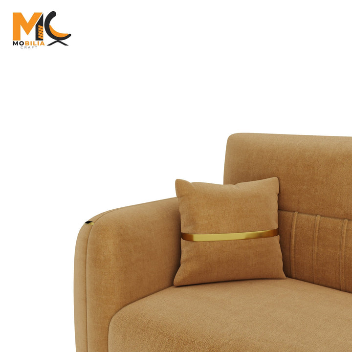 Bharat Lifestyle Auro Fabric 3 Seater Beige Sofa, Looks and Comfortable Sofa for Living Room, Bedroom, Home and Office, Assembly DIY(Do - It - Yourself) 1 Year Warranty - BHARAT LIFESPACE PRIVATE LIMITED