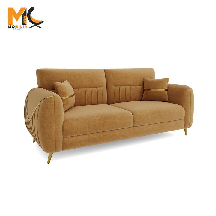 Bharat Lifestyle Auro Fabric 3 Seater Beige Sofa, Looks and Comfortable Sofa for Living Room, Bedroom, Home and Office, Assembly DIY(Do - It - Yourself) 1 Year Warranty - BHARAT LIFESPACE PRIVATE LIMITED