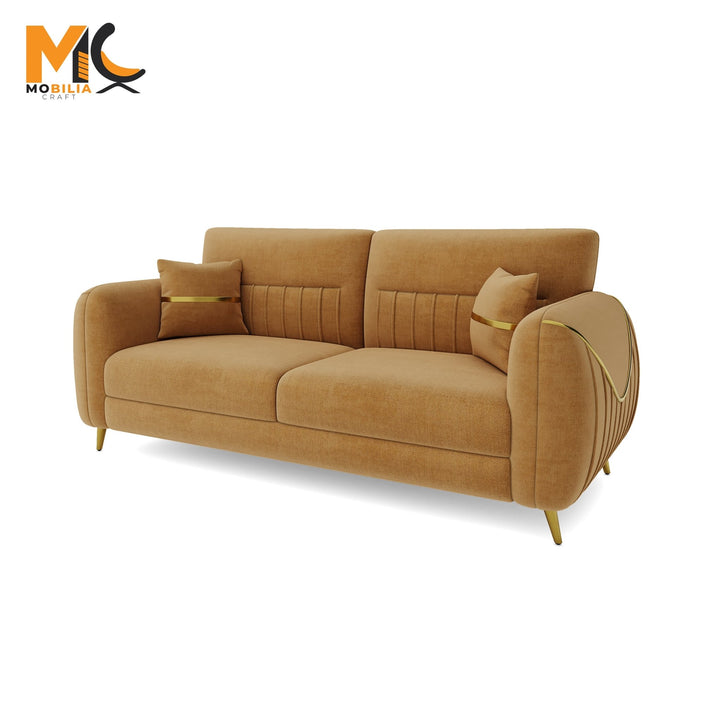 Bharat Lifestyle Auro Fabric 3 Seater Beige Sofa, Looks and Comfortable Sofa for Living Room, Bedroom, Home and Office, Assembly DIY(Do - It - Yourself) 1 Year Warranty - BHARAT LIFESPACE PRIVATE LIMITED