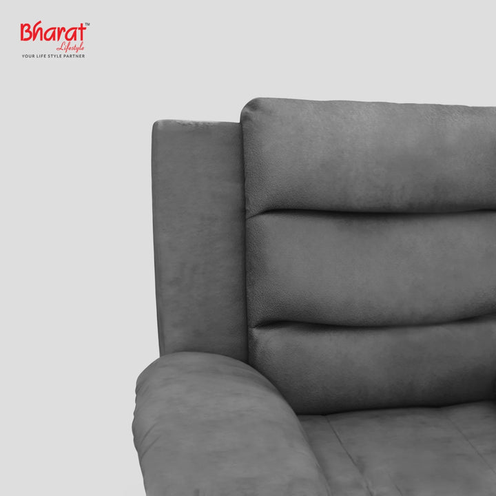 Bharat Lifestyle Austin Fabric Manual Recliner (Grey) | 1 Seater Recliner Chair Sofa | Soft Suede Fabric | 3 Comfort Positions | DIY Assembly | 1 Year Warranty | For Living Room, Bedroom, Home & Office - BHARAT LIFESPACE PRIVATE LIMITED