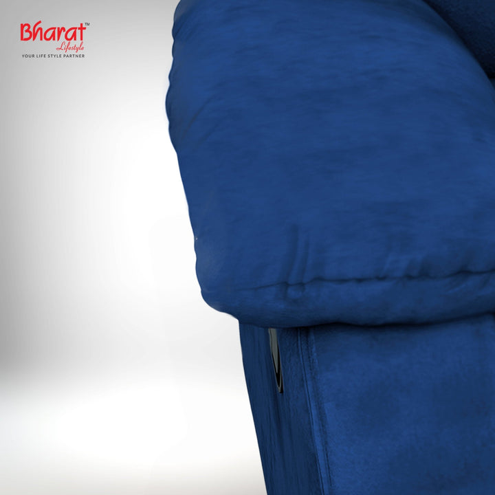 Bharat Lifestyle Austin Manual Recliner | 1 Seater Chair Sofa | Single Sofa Recliner| 3 Comfort Position | Wooden Frame | Suede Fabric | 1 Seater Recliner for Living Room Bedroom,1 Year Warranty, Blue - BHARAT LIFESPACE PRIVATE LIMITED