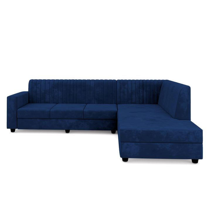 Bharat Lifestyle Benin L Shape Fabric 6 Seater Sofa (Finish Color - Blue, DIY(Do - It - Yourself) - BHARAT LIFESPACE PRIVATE LIMITED