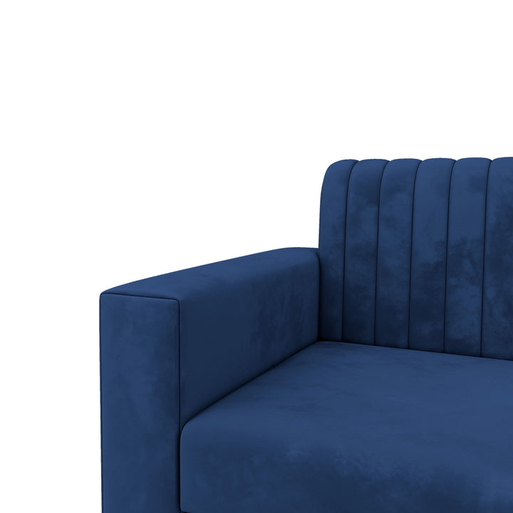 Bharat Lifestyle Benin L Shape Fabric 6 Seater Sofa (Finish Color - Blue, DIY(Do - It - Yourself) - BHARAT LIFESPACE PRIVATE LIMITED
