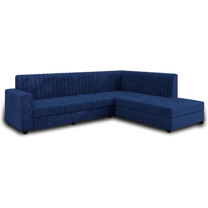 Bharat Lifestyle Benin L Shape Fabric 6 Seater Sofa (Finish Color - Blue, DIY(Do - It - Yourself) - BHARAT LIFESPACE PRIVATE LIMITED