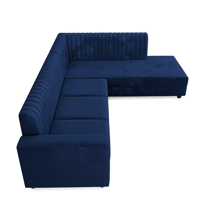 Bharat Lifestyle Benin L Shape Fabric 6 Seater Sofa (Finish Color - Blue, DIY(Do - It - Yourself) - BHARAT LIFESPACE PRIVATE LIMITED
