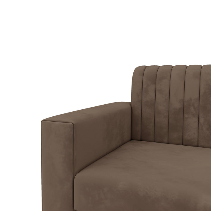 Bharat Lifestyle Benin L Shape Fabric 6 Seater Sofa (Finish Color - Brown, DIY(Do - It - Yourself) - BHARAT LIFESPACE PRIVATE LIMITED
