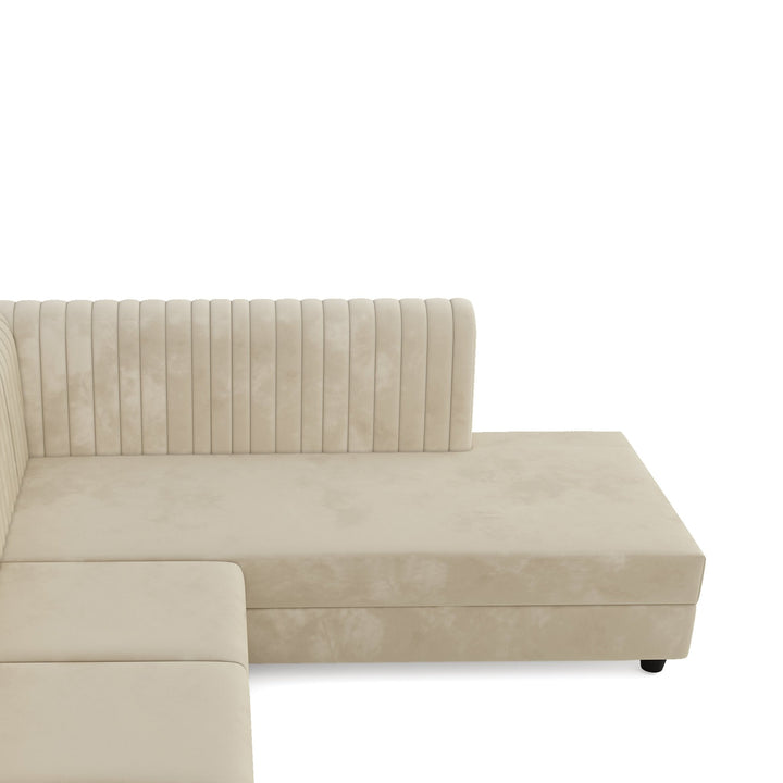 Bharat Lifestyle Benin L Shape Fabric 6 Seater Sofa (Finish Color - Cream, DIY(Do - It - Yourself)) - BHARAT LIFESPACE PRIVATE LIMITED