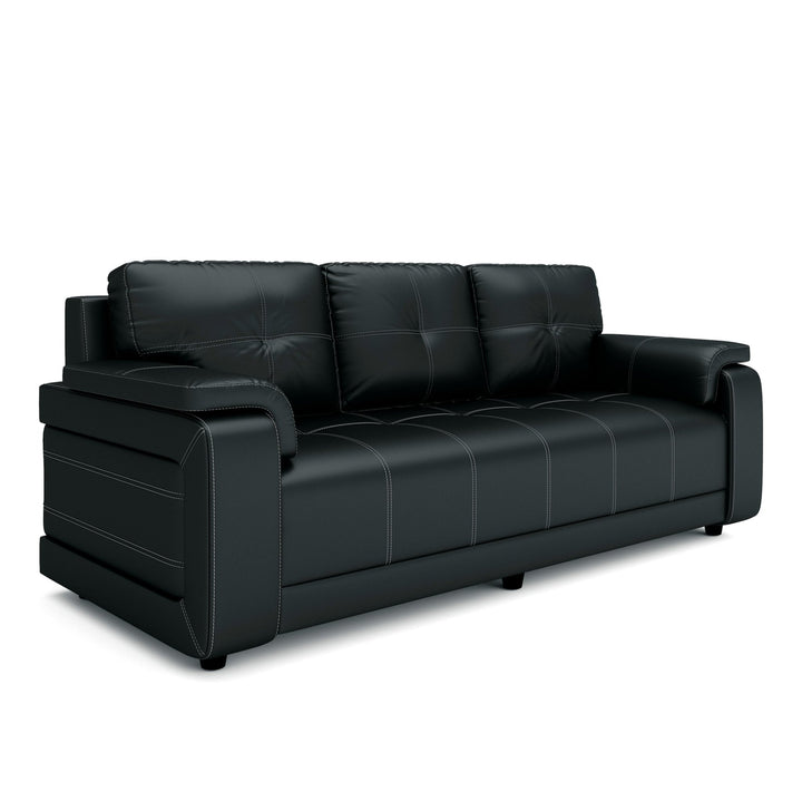 Bharat Lifestyle Blackberry Leatherette 3 + 2 + 2 Sofa Set (Black, DIY(Do - It - Yourself)) - BHARAT LIFESPACE PRIVATE LIMITED