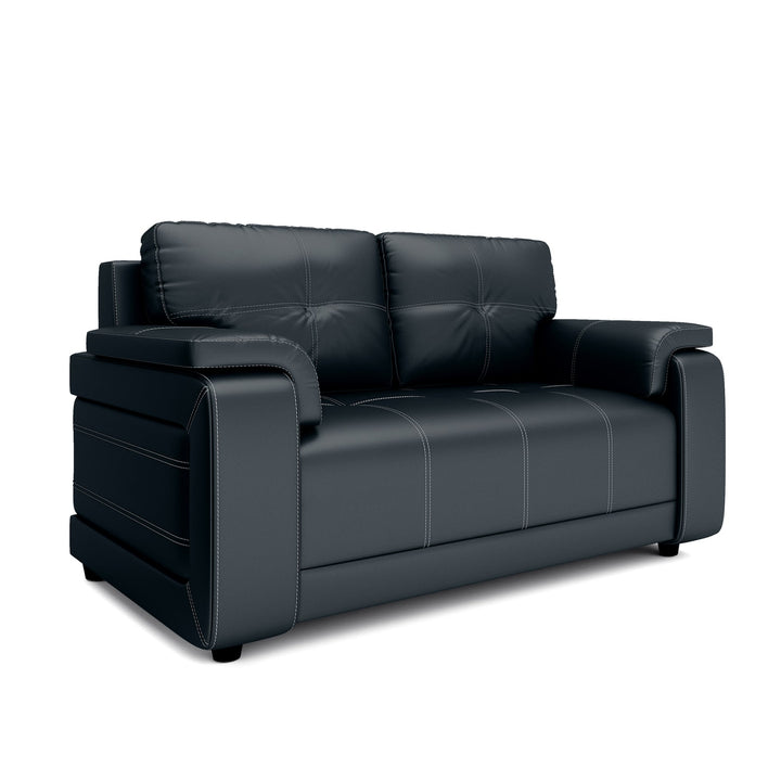 Bharat Lifestyle Blackberry Leatherette 3 + 2 + 2 Sofa Set (Black, DIY(Do - It - Yourself)) - BHARAT LIFESPACE PRIVATE LIMITED
