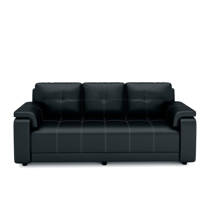 Bharat Lifestyle Blackberry Leatherette 3 + 2 + 2 Sofa Set (Black, DIY(Do - It - Yourself)) - BHARAT LIFESPACE PRIVATE LIMITED