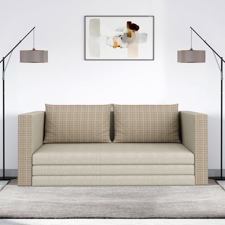 Bharat Lifestyle Bliss 3 Seater Double Solid Wood Fold Out Sofa Cum Bed (Finish Color - Beige Delivery Condition - Pre - assembled) - BHARAT LIFESPACE PRIVATE LIMITED