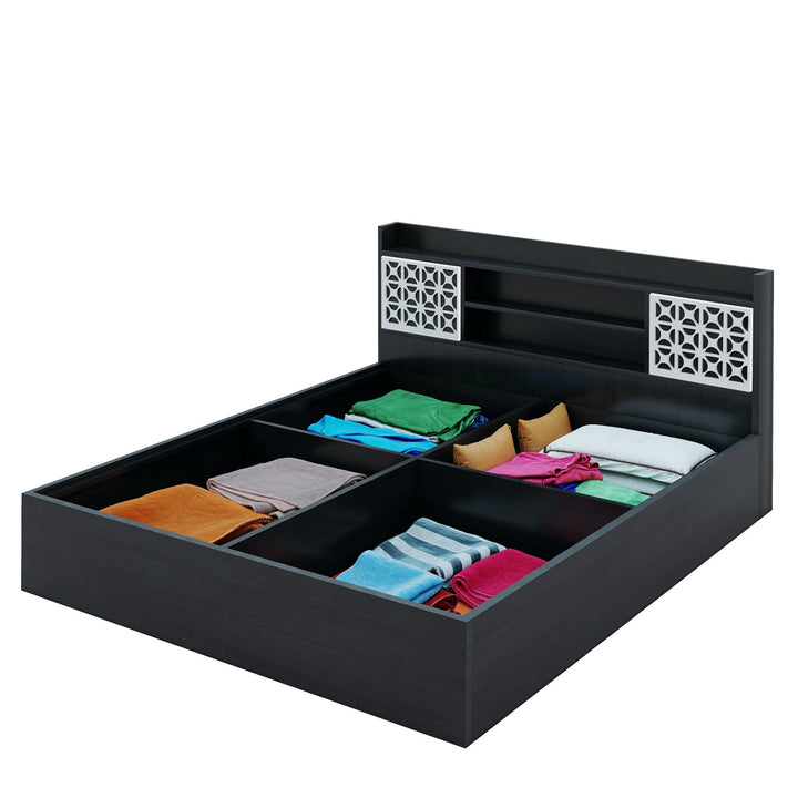 Bharat Lifestyle Brazil Engineered Wood King Box Bed (Finish Color - Black, Delivery Condition - Knock Down) - BHARAT LIFESPACE PRIVATE LIMITED