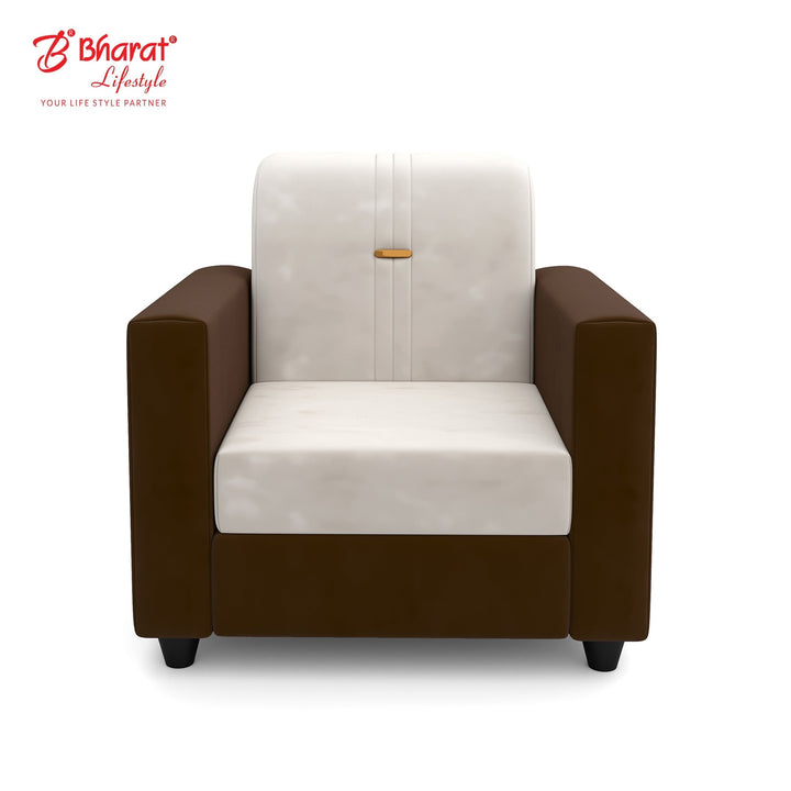 Bharat Lifestyle Brista Fabric 3 + 1 + 1 Sofa Set (Cream Brown, DIY(Do - It - Yourself)) - BHARAT LIFESPACE PRIVATE LIMITED