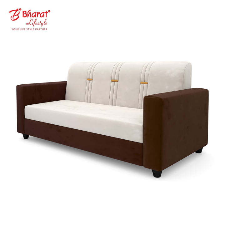 Bharat Lifestyle Brista Fabric 3 + 1 + 1 Sofa Set (Cream Brown, DIY(Do - It - Yourself)) - BHARAT LIFESPACE PRIVATE LIMITED