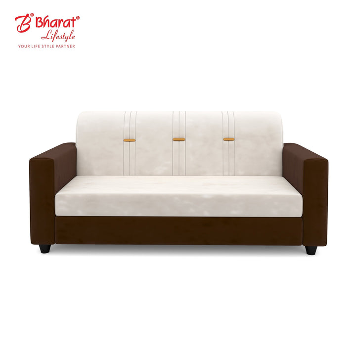 Bharat Lifestyle Brista Fabric 3 + 1 + 1 Sofa Set (Cream Brown, DIY(Do - It - Yourself)) - BHARAT LIFESPACE PRIVATE LIMITED