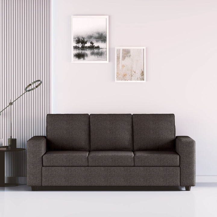 Bharat Lifestyle Cairo Fabric 3 Seater Sofa (Finish Color - Dark Grey, DIY(Do - It - Yourself) - BHARAT LIFESPACE PRIVATE LIMITED