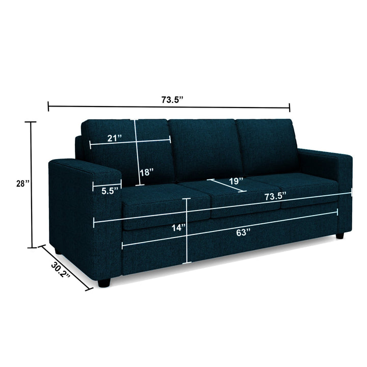 Bharat Lifestyle Cairo Fabric 3 Seater Sofa (Finish Color - Royal Blue, DIY(Do - It - Yourself) - BHARAT LIFESPACE PRIVATE LIMITED