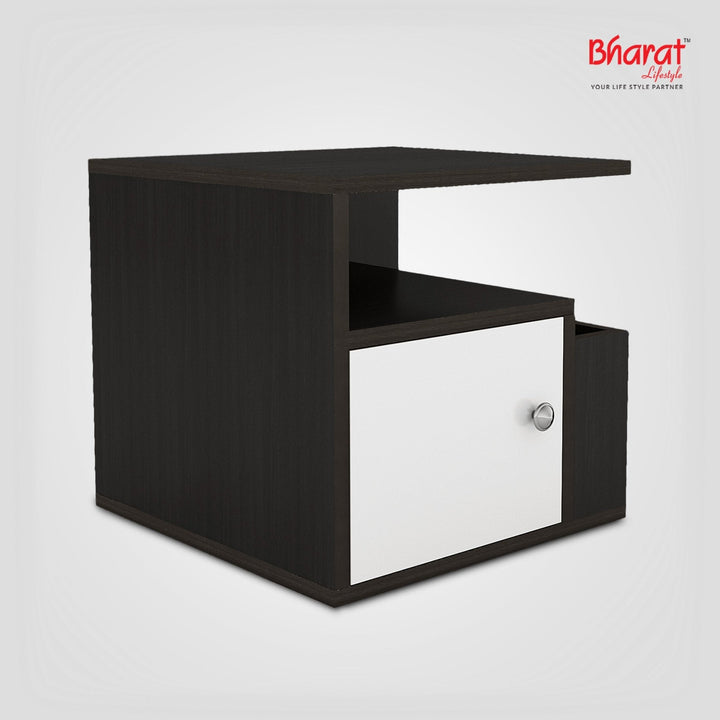 Bharat Lifestyle Cameroon Engineered Wood Side Table (Finish Color - White and Wenge, Knock Down) - BHARAT LIFESPACE PRIVATE LIMITED