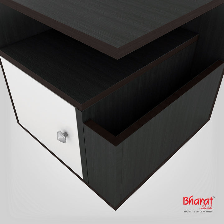 Bharat Lifestyle Cameroon Engineered Wood Side Table (Finish Color - White and Wenge, Knock Down) - BHARAT LIFESPACE PRIVATE LIMITED