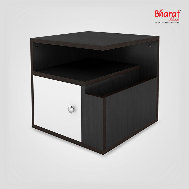 Bharat Lifestyle Cameroon Engineered Wood Side Table (Finish Color - White and Wenge, Knock Down) - BHARAT LIFESPACE PRIVATE LIMITED