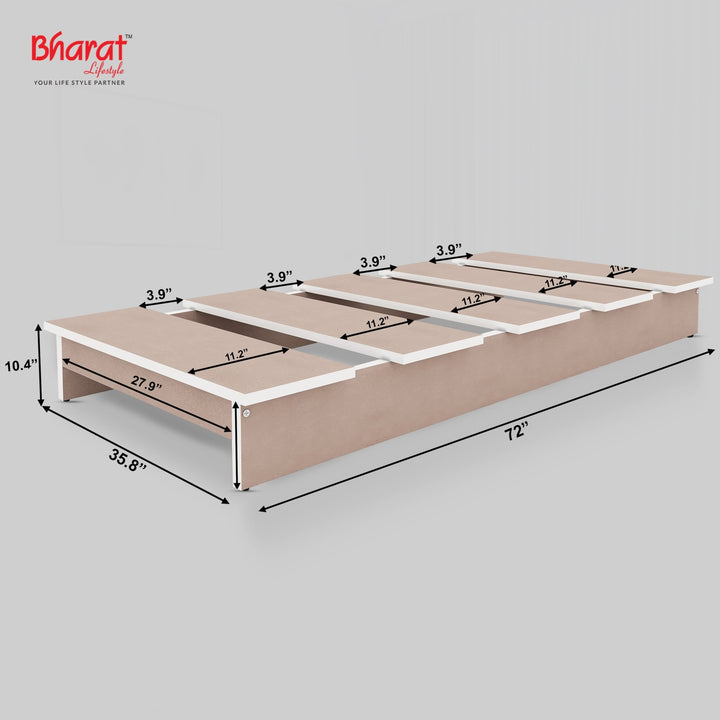 Bharat Lifestyle Celtis Engineered Wood Single Bed (Finish Color - Brown, Delivery Condition - DIY(Do - It - Yourself)) - BHARAT LIFESPACE PRIVATE LIMITED
