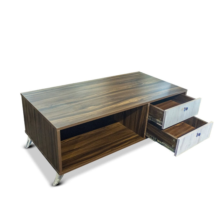 Bharat Lifestyle Chestnut Engineered Wood Coffee Table (Brown & White) | Stylish Modern Center Table for Living Room & Bedroom | Knock Down Delivery | DIY Assembly | 1 Year Warranty - BHARAT LIFESPACE PRIVATE LIMITED