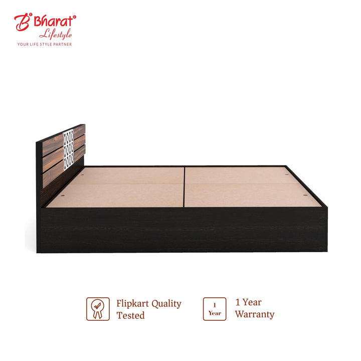 Bharat Lifestyle Chico Engineered Wood Queen Bed (Finish Color - Wenge, Delivery Condition - Knock Down) - BHARAT LIFESPACE PRIVATE LIMITED