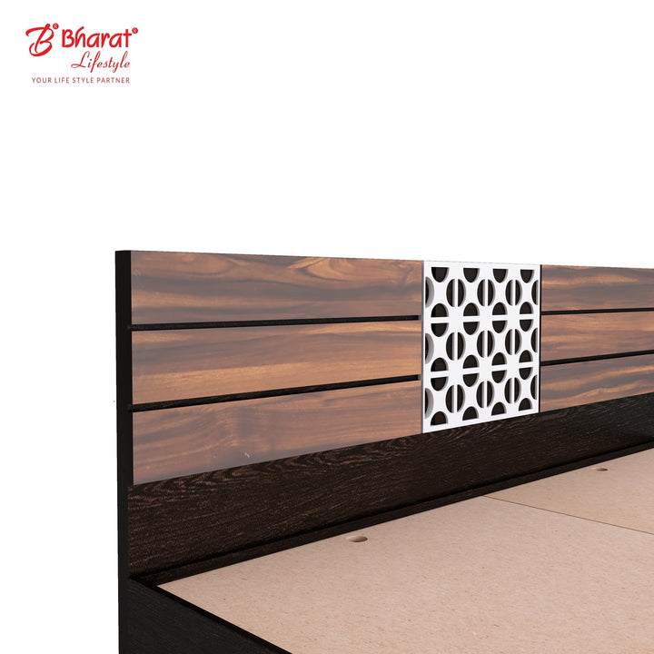 Bharat Lifestyle Chico Engineered Wood Queen Bed (Finish Color - Wenge, Delivery Condition - Knock Down) - BHARAT LIFESPACE PRIVATE LIMITED